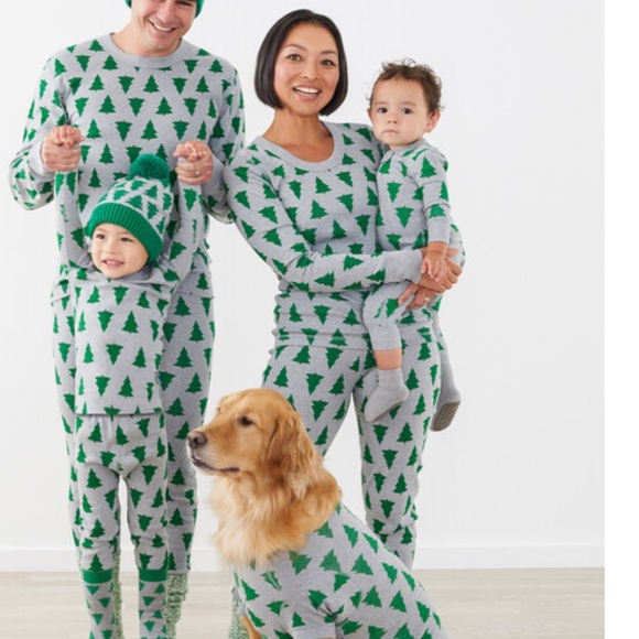 Hanna Andersson Grey Tannenbaum Tree Organic Long John Pajamas Womens size Small - Picture 1 of 6